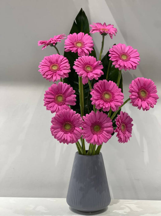 Pink Gerbera Daisy Vase Arrangement